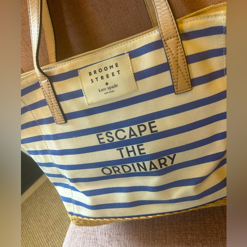 Kate Spade Broome Street Striped Canvas Tote